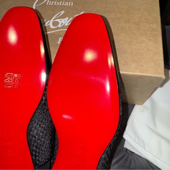 New Size 42 Christian Louboutin Greggo Chick Flat Oxfords Black - Picture 6 of 9